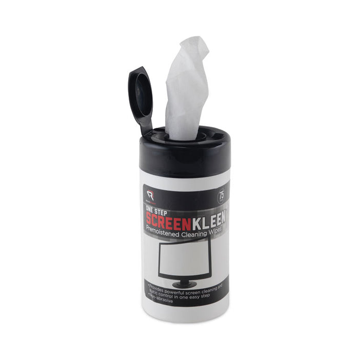 OneStep CRT ScreenKleen Cleaner Wet Wipes, Cloth, 5.25 x 5.75, Unscented, 75/Tub