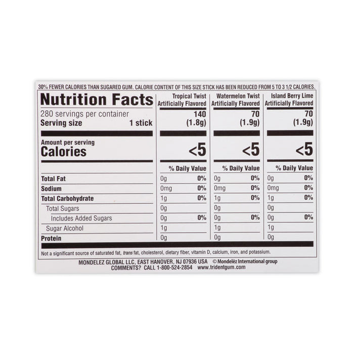 Sugar-Free Gum, Fruit Variety, 14 Pieces/Pack, 20 Packs/Carton