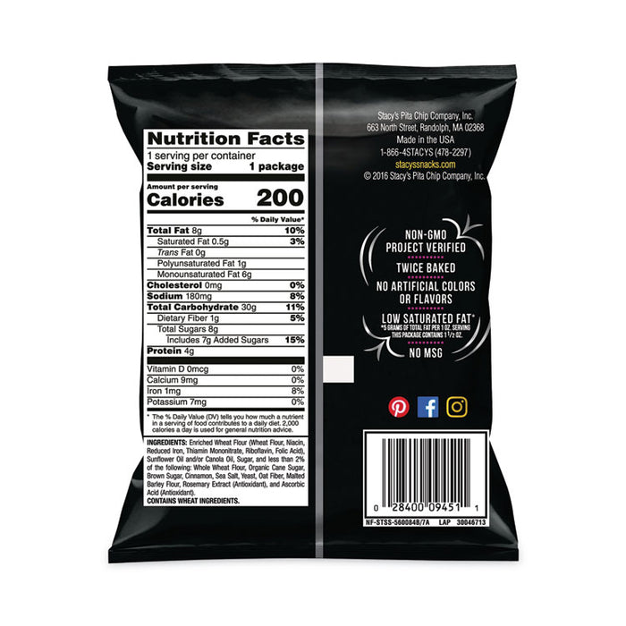 Pita Chips, 1.5 oz Bag, Cinnamon Sugar, 24/Carton