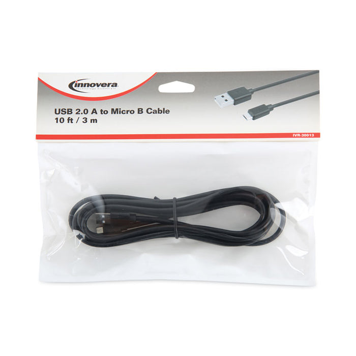 USB to Micro USB Cable, 10 ft, Black