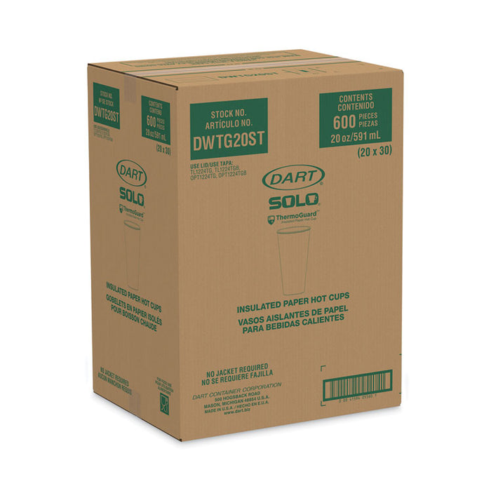 Thermoguard Insulated Paper Hot Cups, 20 oz, Steam Print Design, 600/Carton