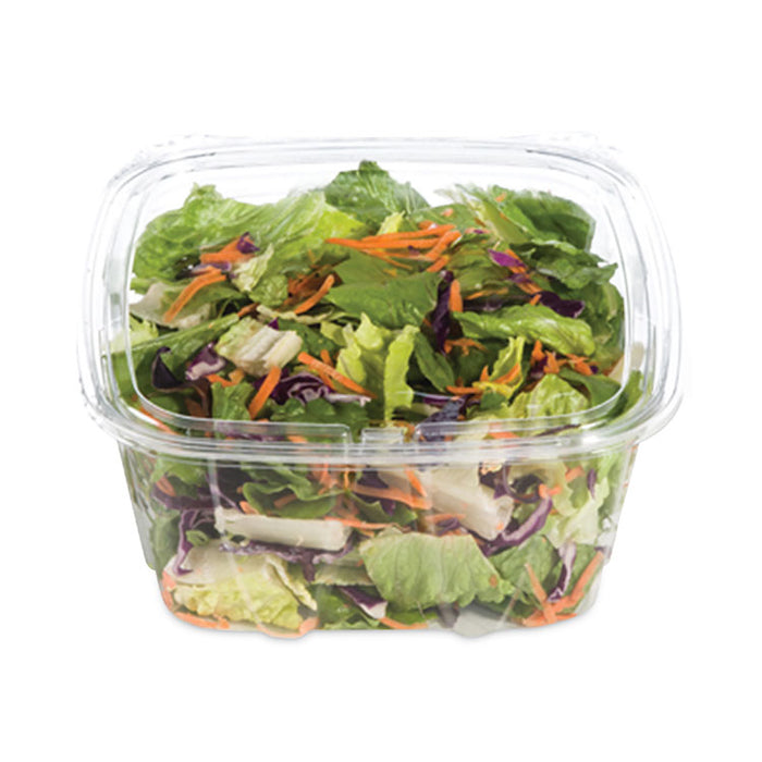 ClearPac SafeSeal Tamper-Resistant/Evident Containers, Flat Lid, 64 oz, Clear, Plastic, 100/Bag, 2 Bags/Carton