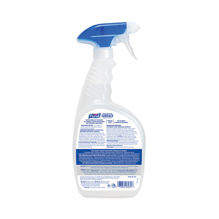 Foodservice Surface Sanitizer3, Fragrance-Free, 32 oz Bottle with Spray Trigger Attached, 6/Carton