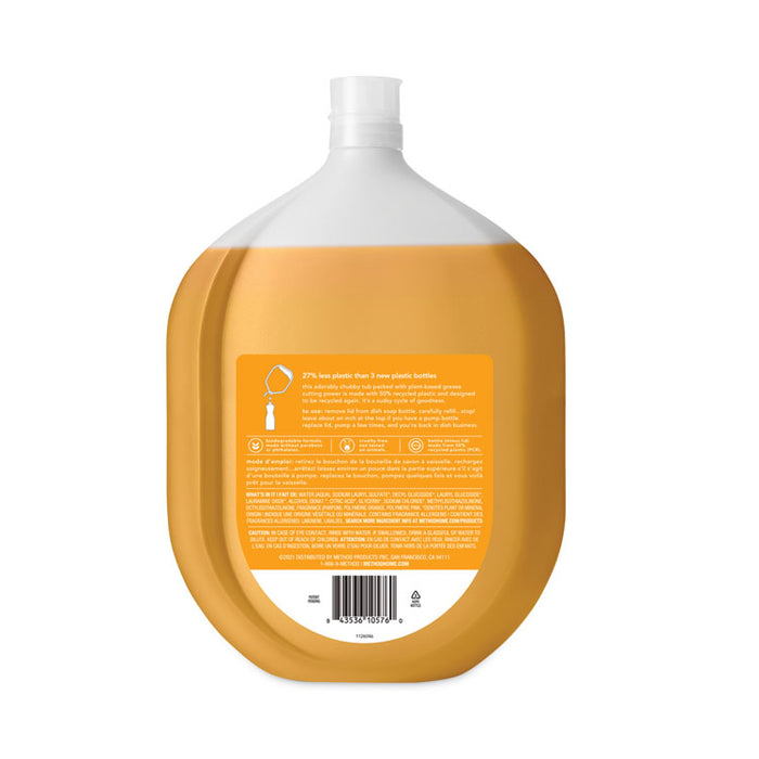 Dish Soap Refill Tub, Clementine Scent, 54 oz Tub, 4/Carton