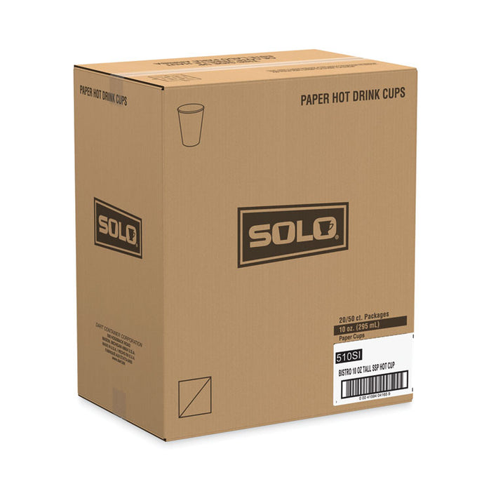 Paper Hot Drink Cups in Bistro Design, 3.54" Diameter x 3.61" h, 10 oz, Maroon, 1,000/Carton