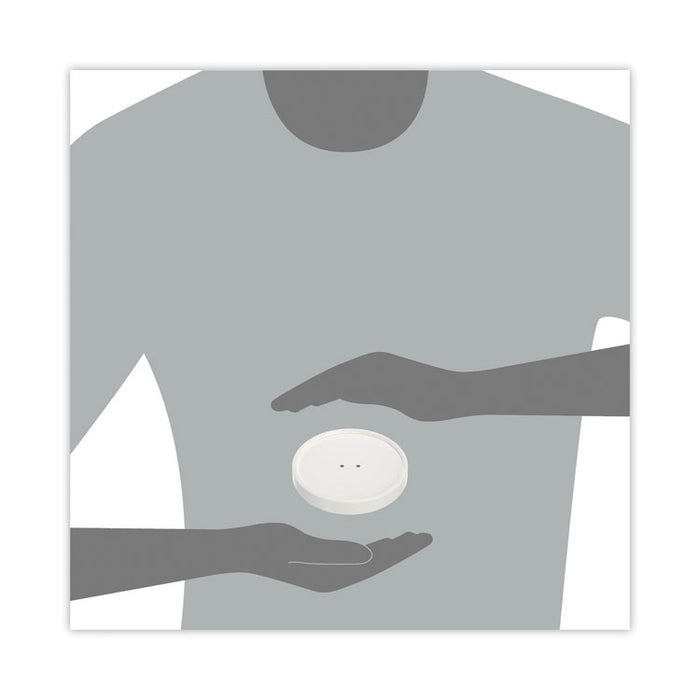 Paper Lids for Food Containers, For 16 oz Containers, Vented, 3.9" Diameter x 0.9" h, White, 25/Bag, 20 Bags/Carton