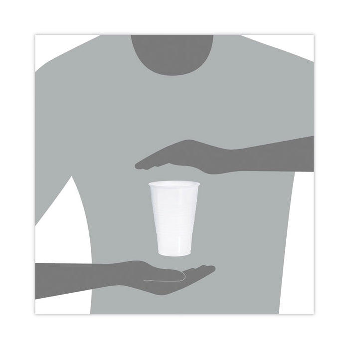 High-Impact Polystyrene Cold Cups, 16 oz, Plastic, Translucent, 50/Pack