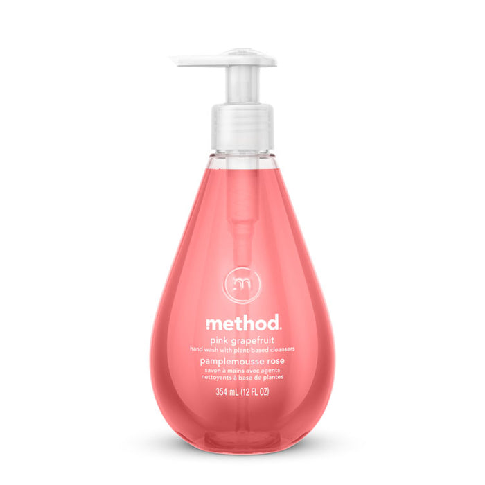 Gel Hand Wash, Pink Grapefruit Scent, 12 oz, 6/Carton