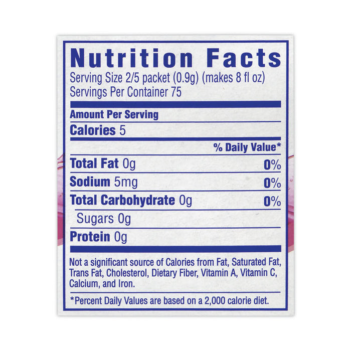 On-The-Go Sugar-Free Drink Mix, Raspberry Ice, 0.08 oz Single-Serving Tube, 30/Pk, 2 Packs/Carton