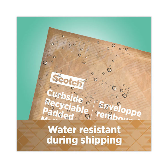 Curbside Recyclable Padded Mailer, #5, Bubble Cushion, Self-Adhesive Closure, 12 x 17.25, Natural Kraft, 100/Carton