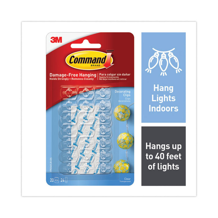 Clear Decorating Clips, Plastic, Supports 0.1 lb, 20/Pack