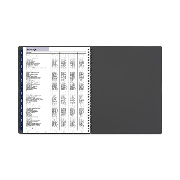 DayMinder Academic Monthly Desktop Planner, Twin-Wire Binding, 11 x 8.5, Charcoal Cover, 12-Month (July to June): 2025-2026