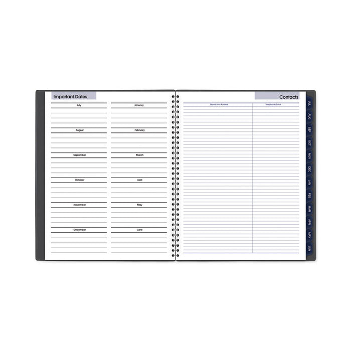 DayMinder Academic Monthly Desktop Planner, Twin-Wire Binding, 11 x 8.5, Charcoal Cover, 12-Month (July to June): 2025-2026
