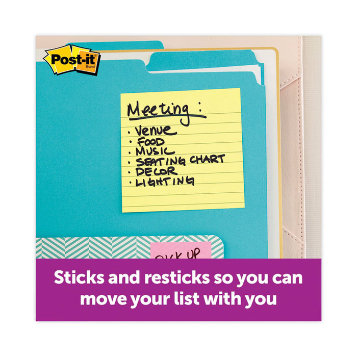 Original Canary Yellow Pop-up Refill, Note Ruled, 3" x 3", Canary Yellow, 100 Sheets/Pad, 6 Pads/Pack