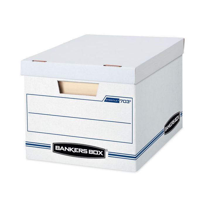 STOR/FILE Storage Box, Letter/Legal Files, 12.5" x 16.25" x 10.5", White, 6/Pack