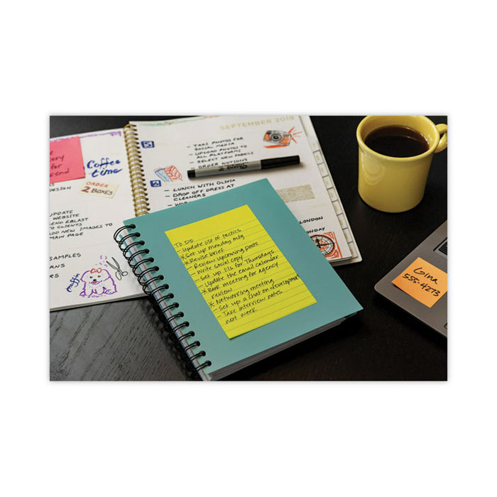 Original Pads in Floral Fantasy Collection Colors, Note Ruled, 4" x 6", 100 Sheets/Pad, 3 Pads/Pack