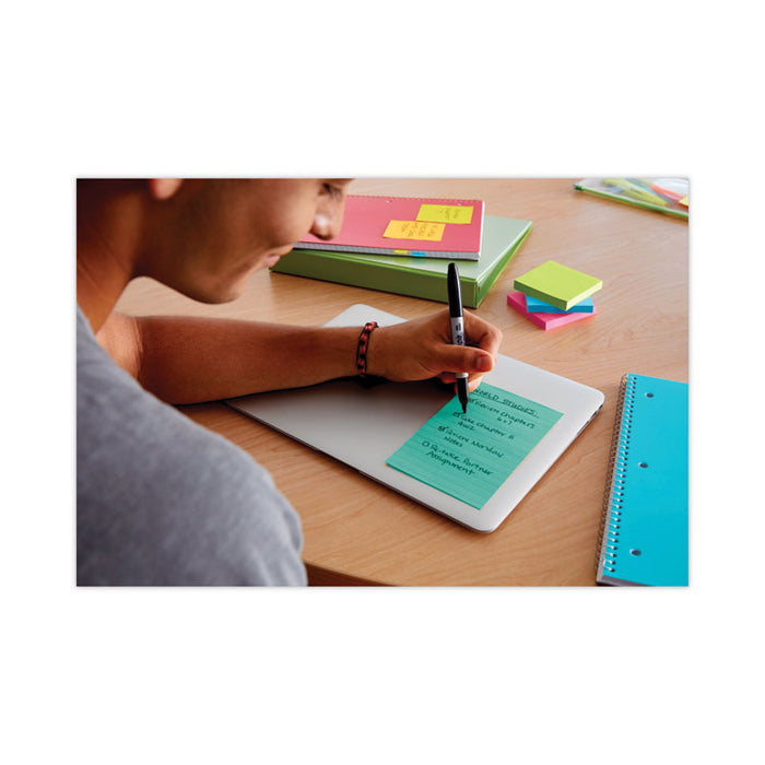 Pads in Supernova Neon Collection Colors, Note Ruled, 4" x 6", 90 Sheets/Pad, 3 Pads/Pack