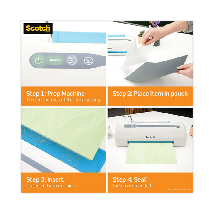 Laminating Pouches, 3 mil, 9" x 11.5", Gloss Clear, 100/Pack