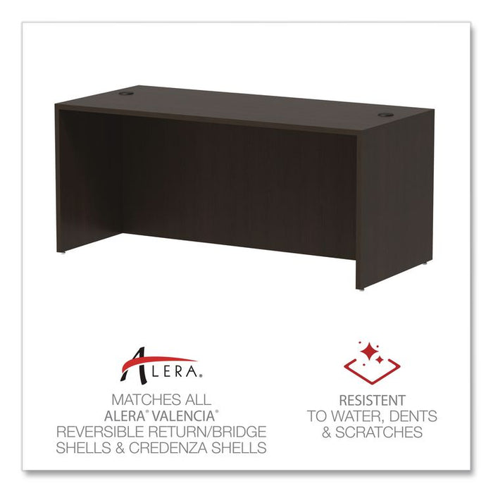 Alera Valencia Series Straight Front Desk Shell, 65" x 29.5" x 29.63", Espresso
