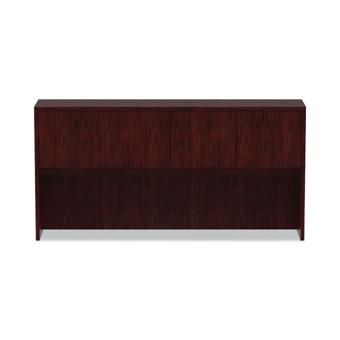 Alera Valencia Series Hutch with Doors, 4 Compartments, 70.63w x 15d x 35.38h, Mahogany