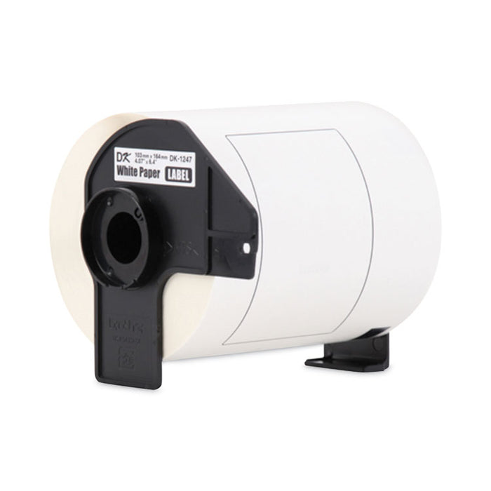 DK1247 Label Tape, 4.07" x 6.4", Black on White, 180 Labels/Roll