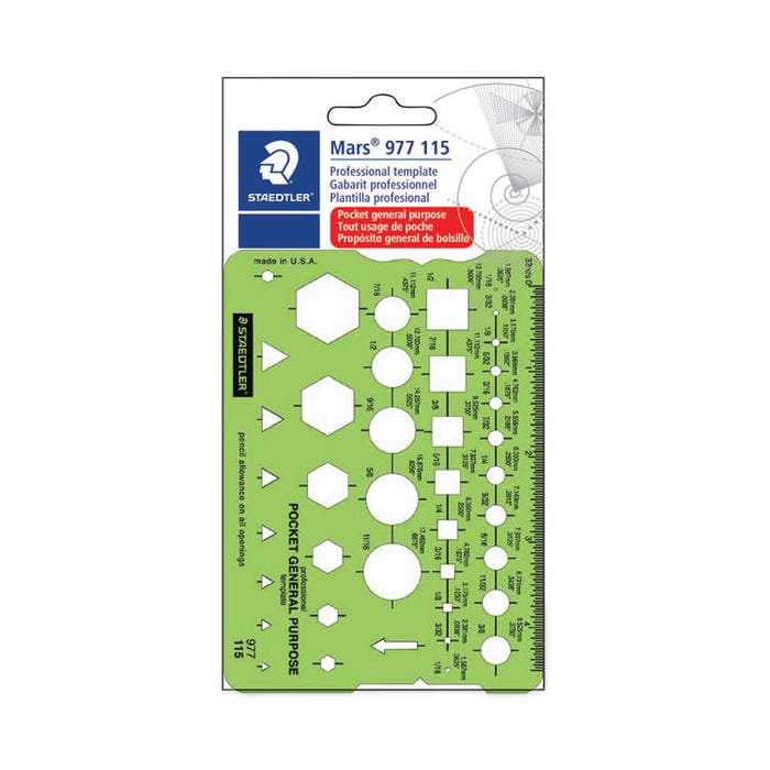Templates, 40 Geometric Shapes, 3.63 x 5.13, Green