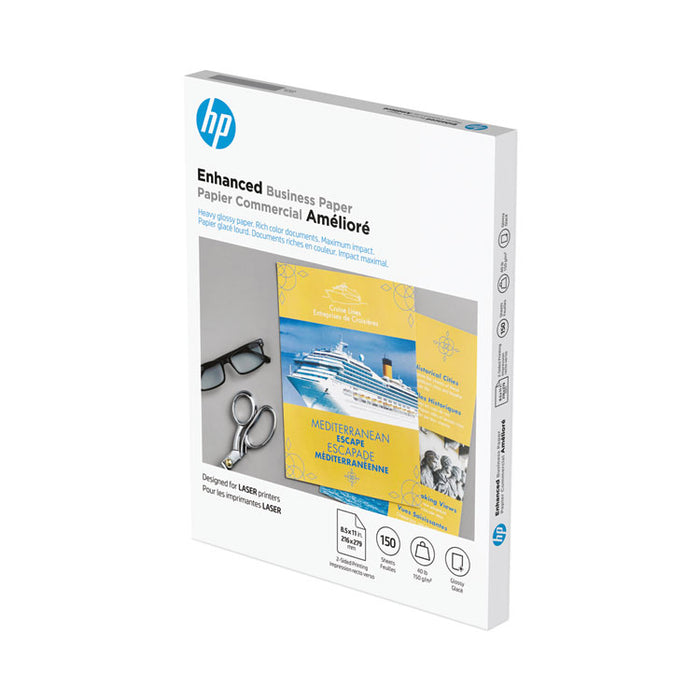 Color Laser Glossy Brochure Paper, 97 Bright, 40 lb Bond Weight, 8.5 x 11, White, 150/Pack