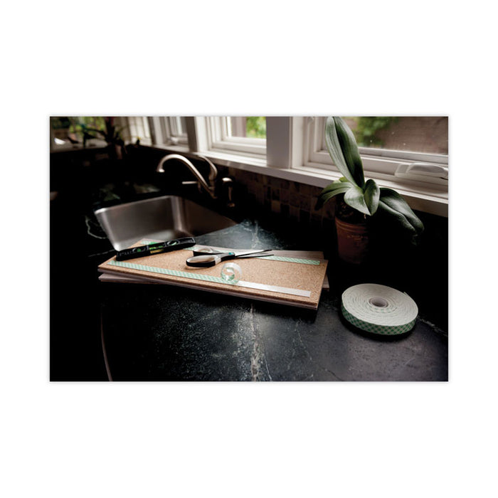 Permanent High-Density Foam Mounting Tape, Double-Sided, Holds Up to 15 lb, 0.5" x 80", White