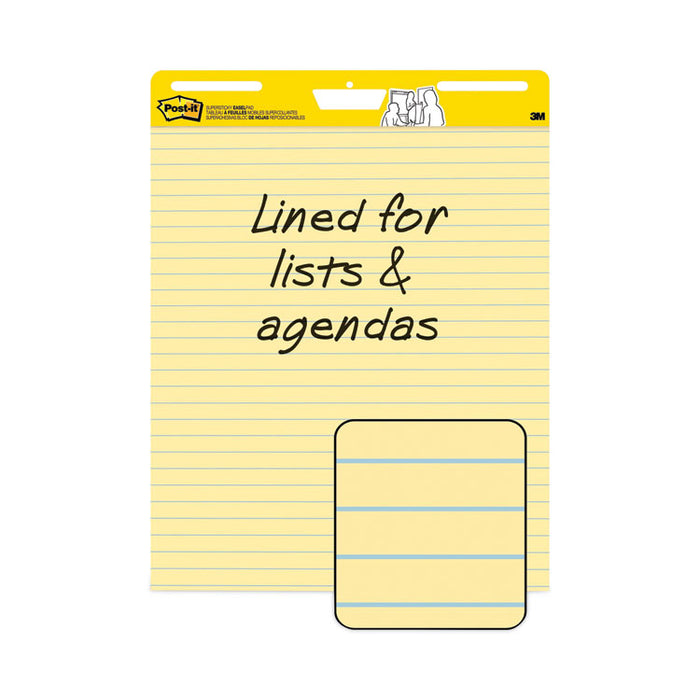 Vertical-Orientation Self-Stick Easel Pads, Presentation Format (1.5" Rule), (30) Yellow 25 x 30 Sheets, 2/Carton
