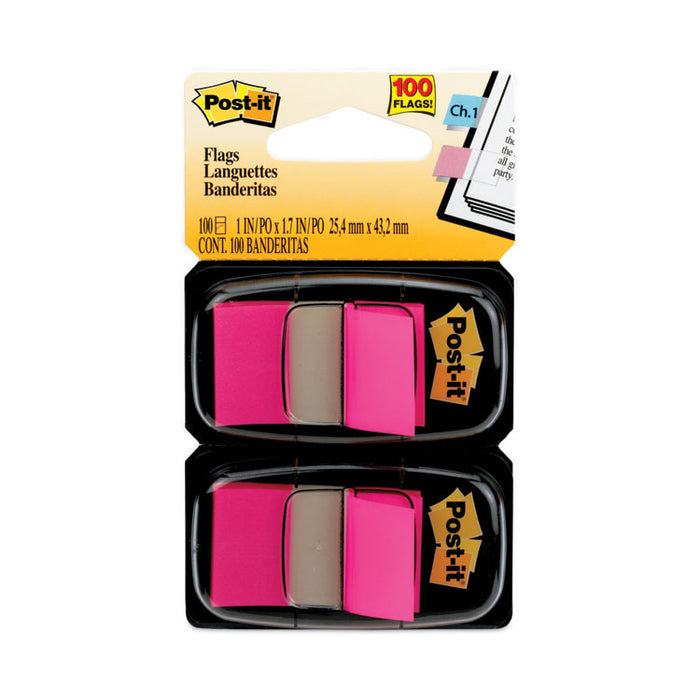 Standard Page Flags in Dispenser, Bright Pink, 50 Flags/Dispenser, 2 Dispensers/Pack