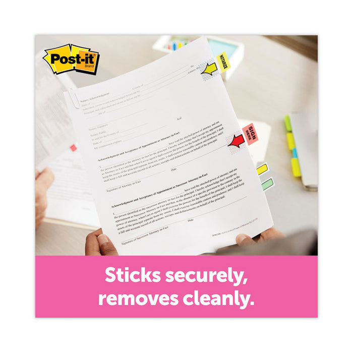Arrow Message 1" Page Flags, 200 "Sign Here", 48 Arrow, Four Colors, 248/Pack