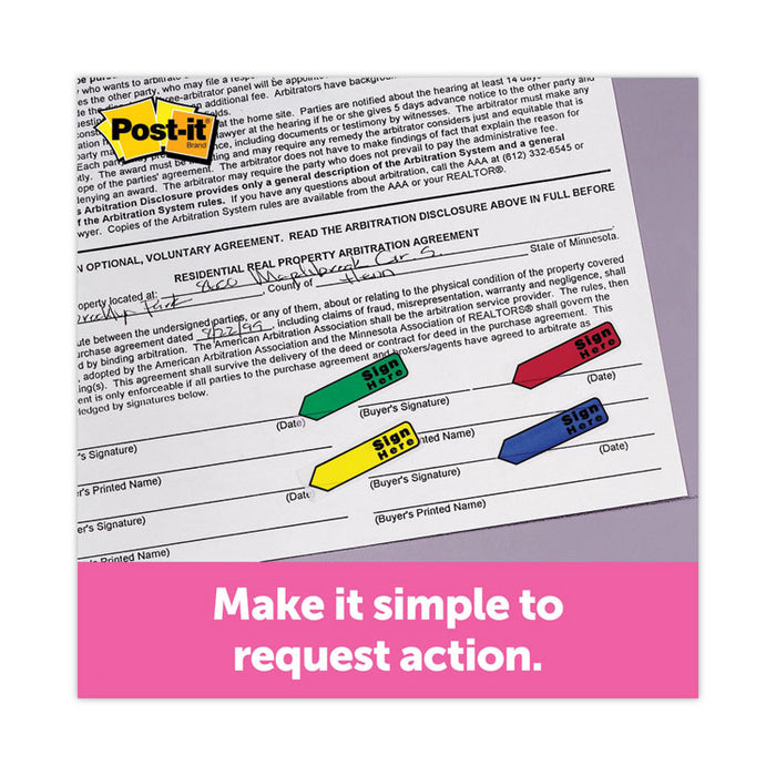 Arrow 0.5" Page Flags, Assorted Primary/Brights, 252/Pack