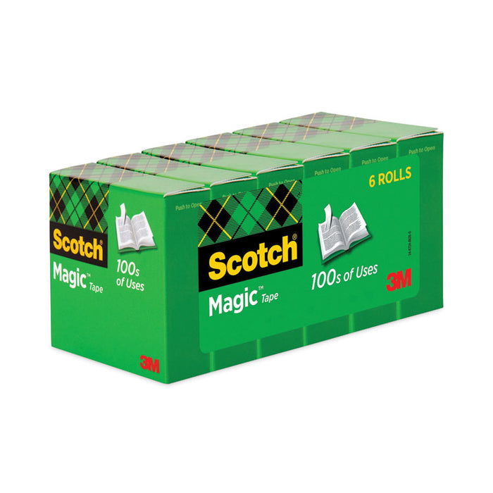 Magic Tape Refill, 1" Core, 0.75" x 83.33 ft, Clear, 6/Pack