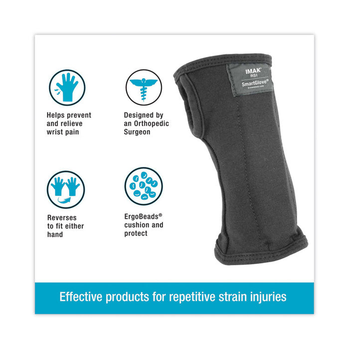 SmartGlove Flexible Wrist Support Splint, Large, Fits Hands Up to 4.25" Wide, Black
