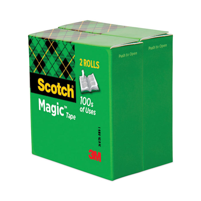 Magic Tape Refill, 3" Core, 0.75" x 72 yds, Clear, 2/Pack