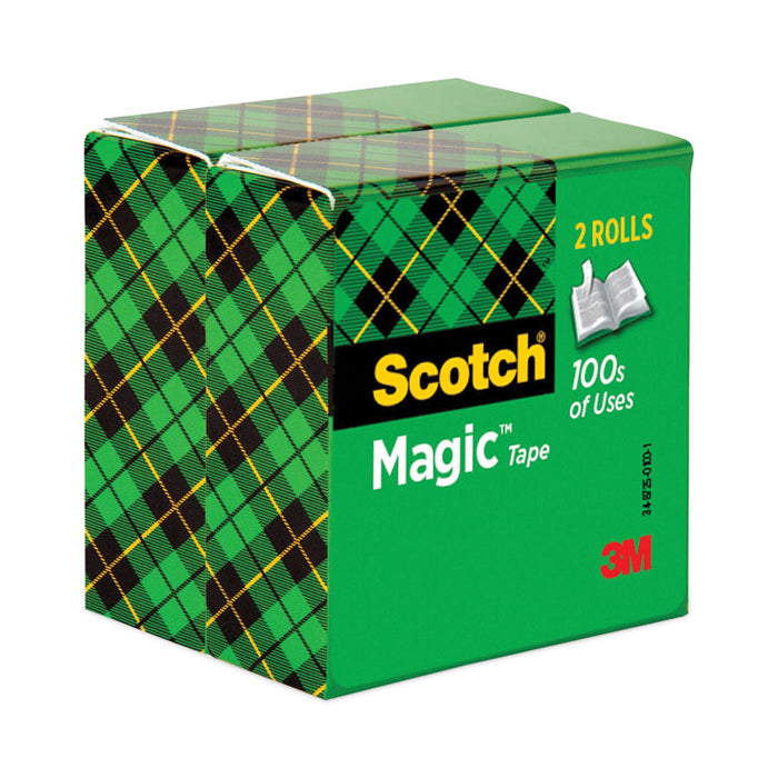 Magic Tape Refill, 3" Core, 0.75" x 72 yds, Clear, 2/Pack