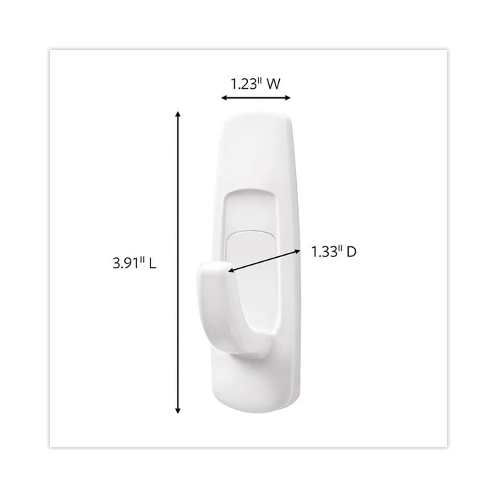Large Utility Hooks, Plastic, White, Supports 5 lb, 14/Pack