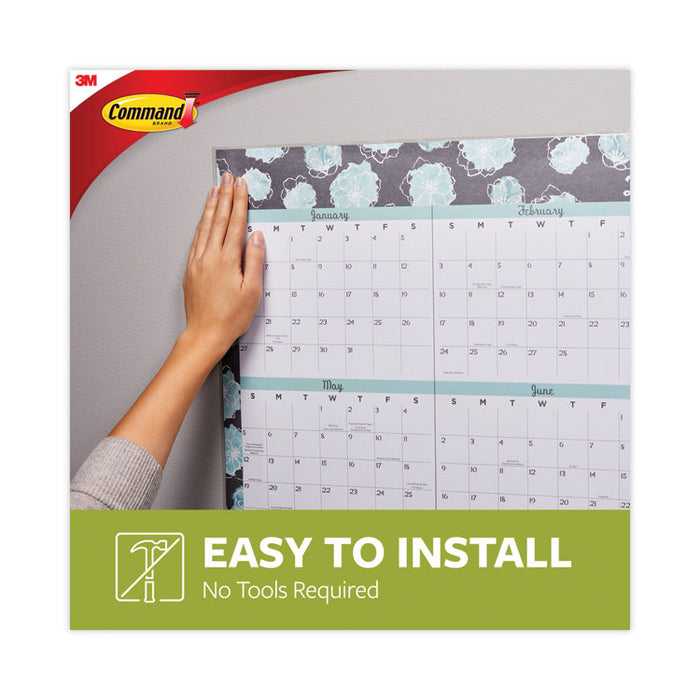 Poster Strip Pairs, Holds Up to 1 lb, 0.63" x 1.75", White, 4 Pairs/Pack, 100 Packs/Carton