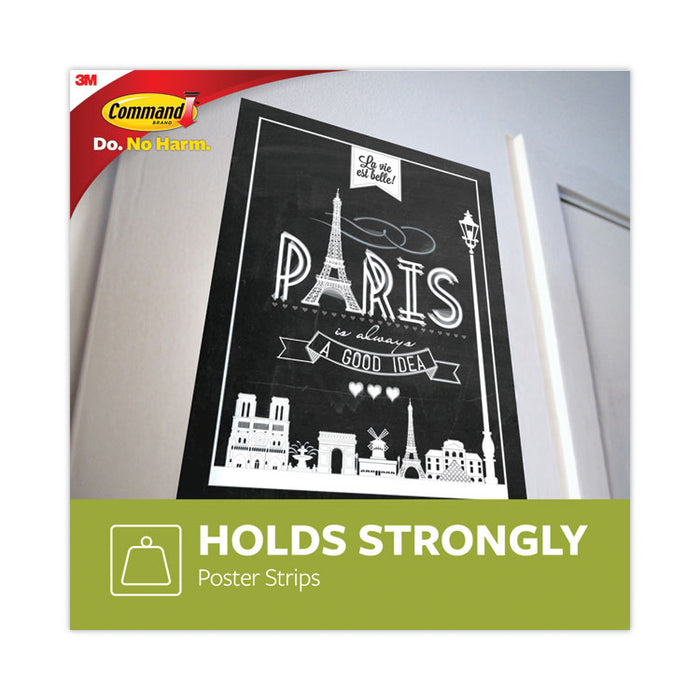 Poster Strip Pairs, Holds Up to 1 lb, 1.63" x 2.75", White, 256/Pack