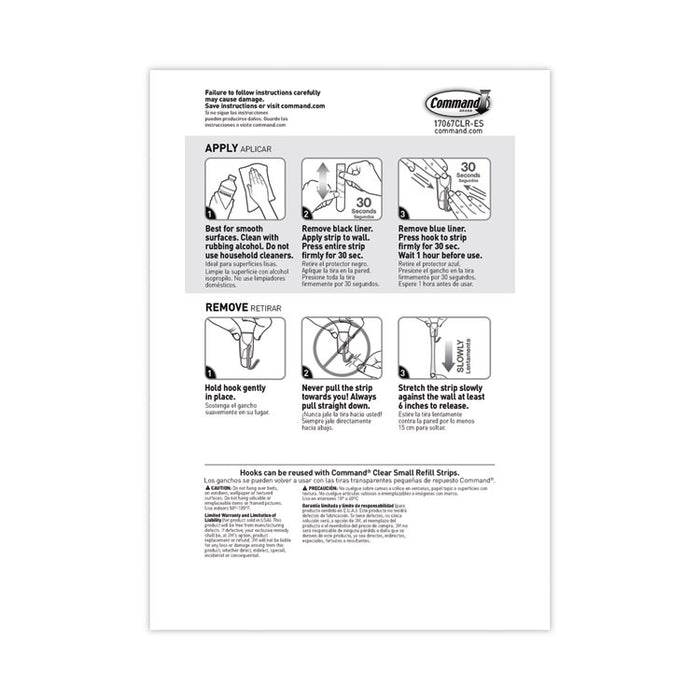 Small Clear Toggle-Wire Hooks, Metal Wire, Silver/Clear, Supports 0.5 lb, 9/Pack