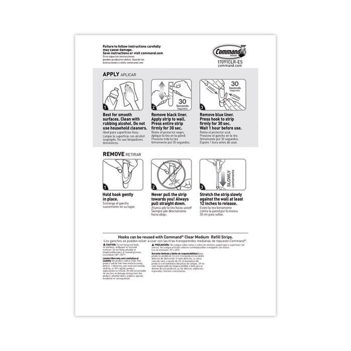 Medium Clear Hooks, Plastic, Supports 2 lb, 50/Carton