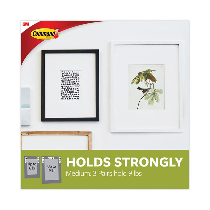 Damage-Free Hanging Picture Hanging Strip Pairs, Holds Up to 2.5 lb, Medium: 0.75" x 2.75", White, 4/Set, 50 Sets/Carton