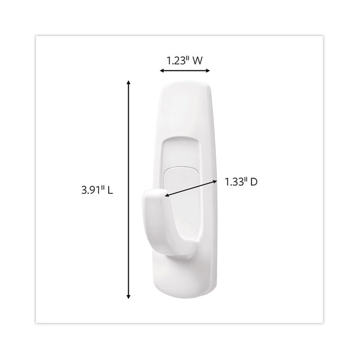 Large Utility Hooks, Plastic, White, Supports 5 lb, 3/Pack