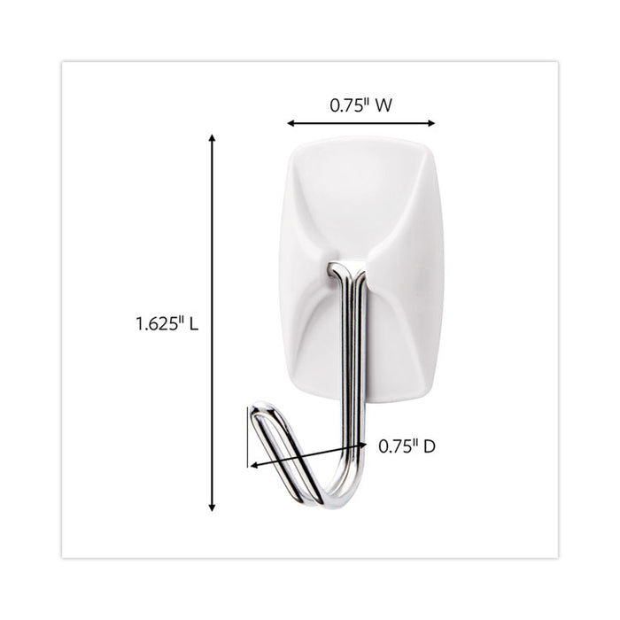 Small Toggle-Wire Hooks, Metal Wire, Silver, Supports 0.5 lb, 9/Pack