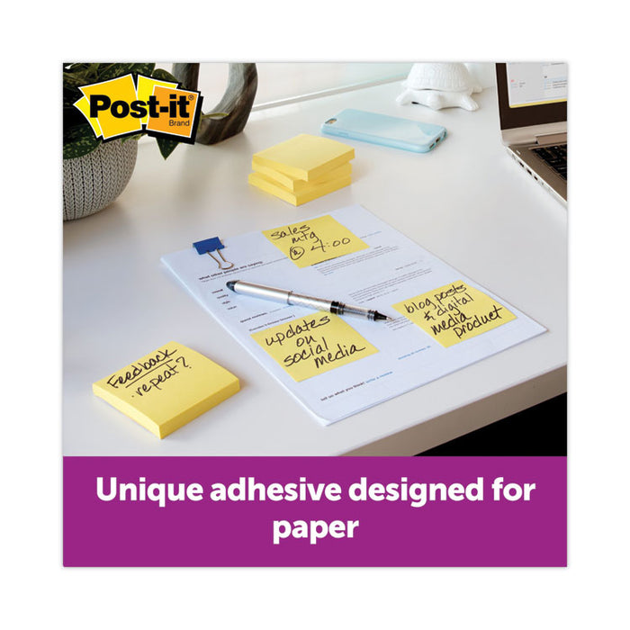 Original Canary Yellow Pop-up Refill Value Pack, 3" x 3", Canary Yellow, 100 Sheets/Pad, 24 Pads/Pack