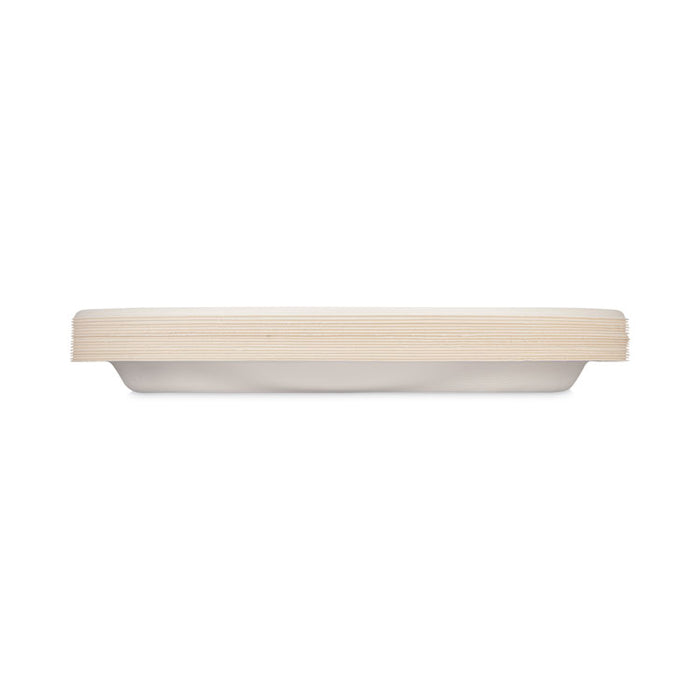 ECOSAVE Tableware, Plate, Sugarcane, 6.75" dia, White, 30/Pack