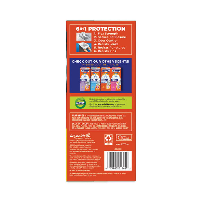 Extra Heavy-Duty Ultra Strong Scented Tall Kitchen Bags, Drawstring, 13 gal, Citrus Twist, 23.75" x 24.88", White, 80/Box
