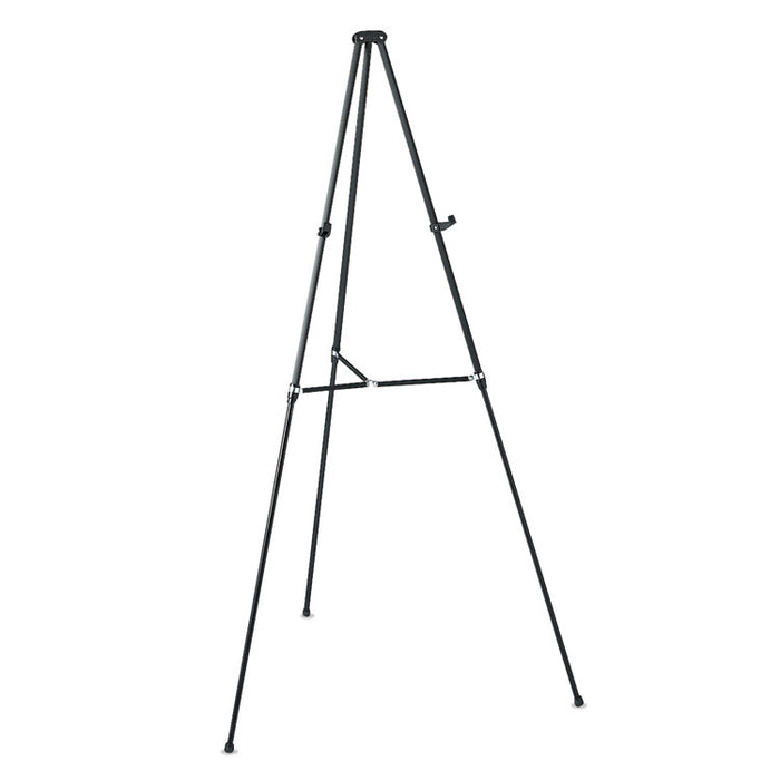 Lightweight Telescoping Tripod Easel, 38" to 66" Tall, Metal, Black, Supports Up to 25 lb