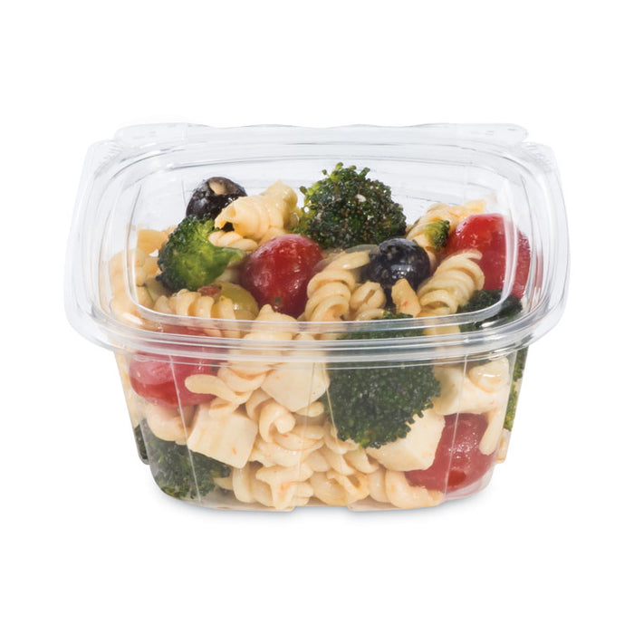ClearPac SafeSeal Tamper-Resistant/Evident Containers, Flat Lid, 16 oz, Clear, Plastic, 100/Bag, 2 Bags/Carton