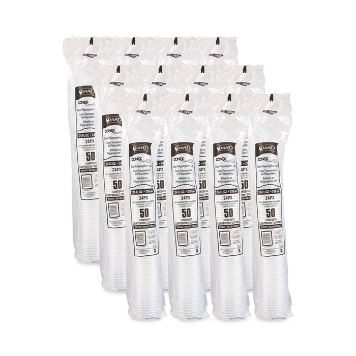 Conex ClearPro Plastic Cold Cups, 24 oz, 50/Bag, 12 Bags/Carton